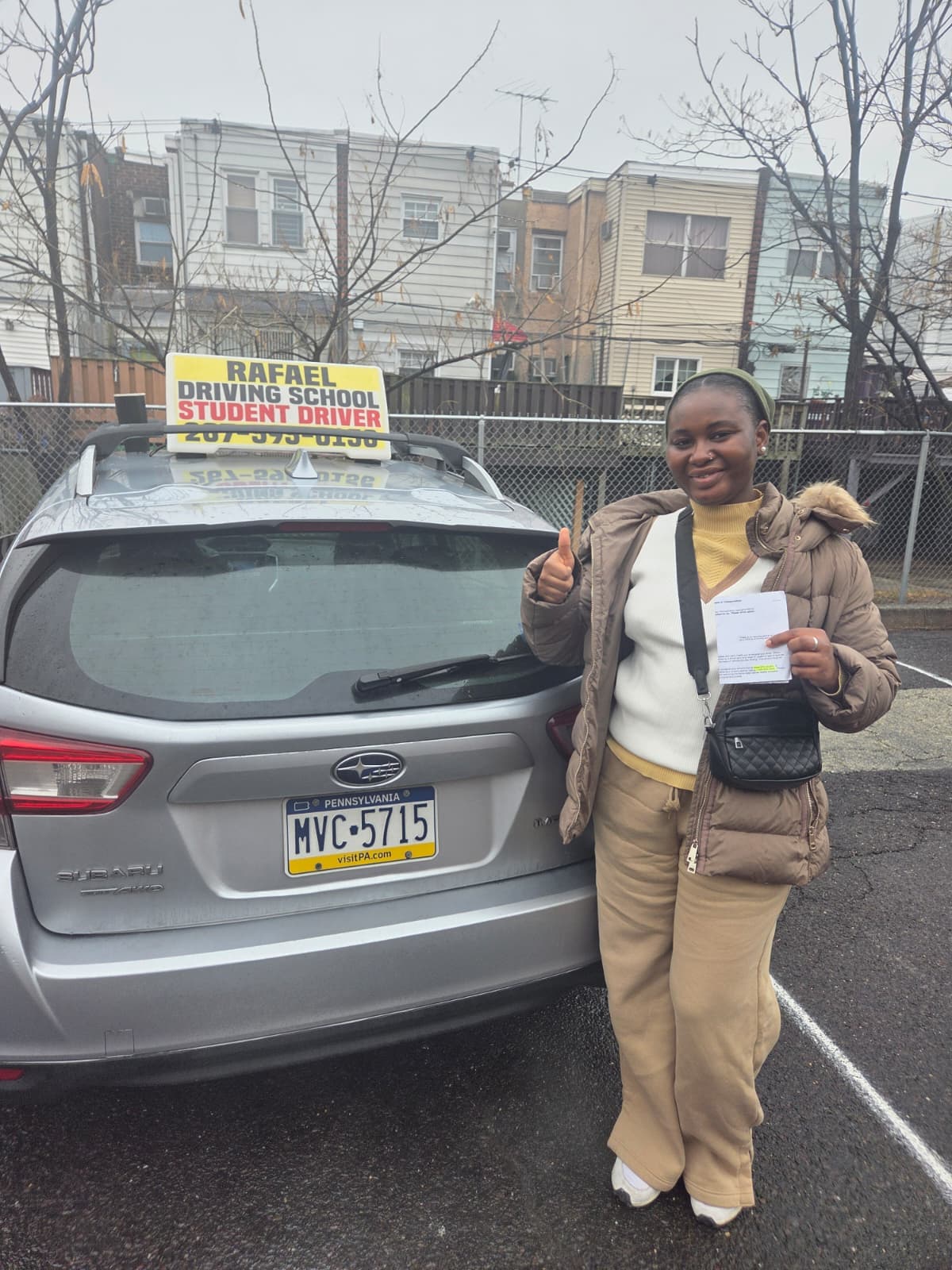 Successful driving school student - December 2025