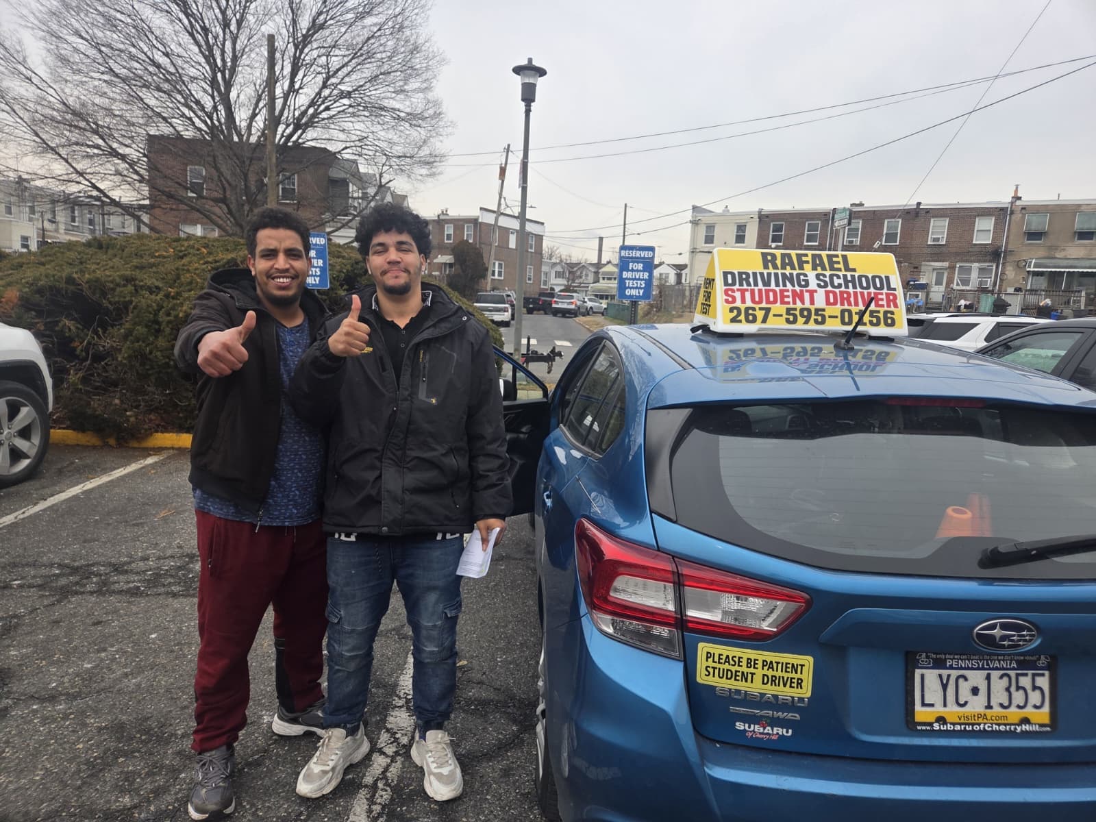 Rafael Driving School student after passing the road test