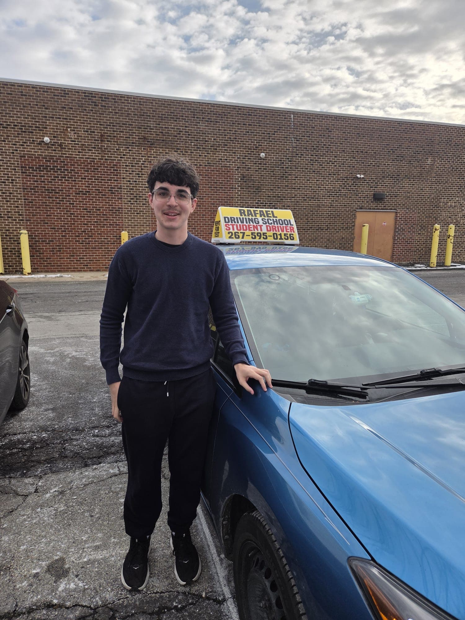 Rafael Driving School student after passing the road test